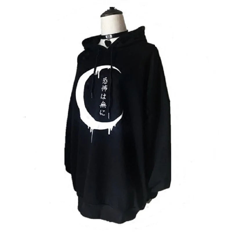 Japanese Letters Hoodie Witch Style